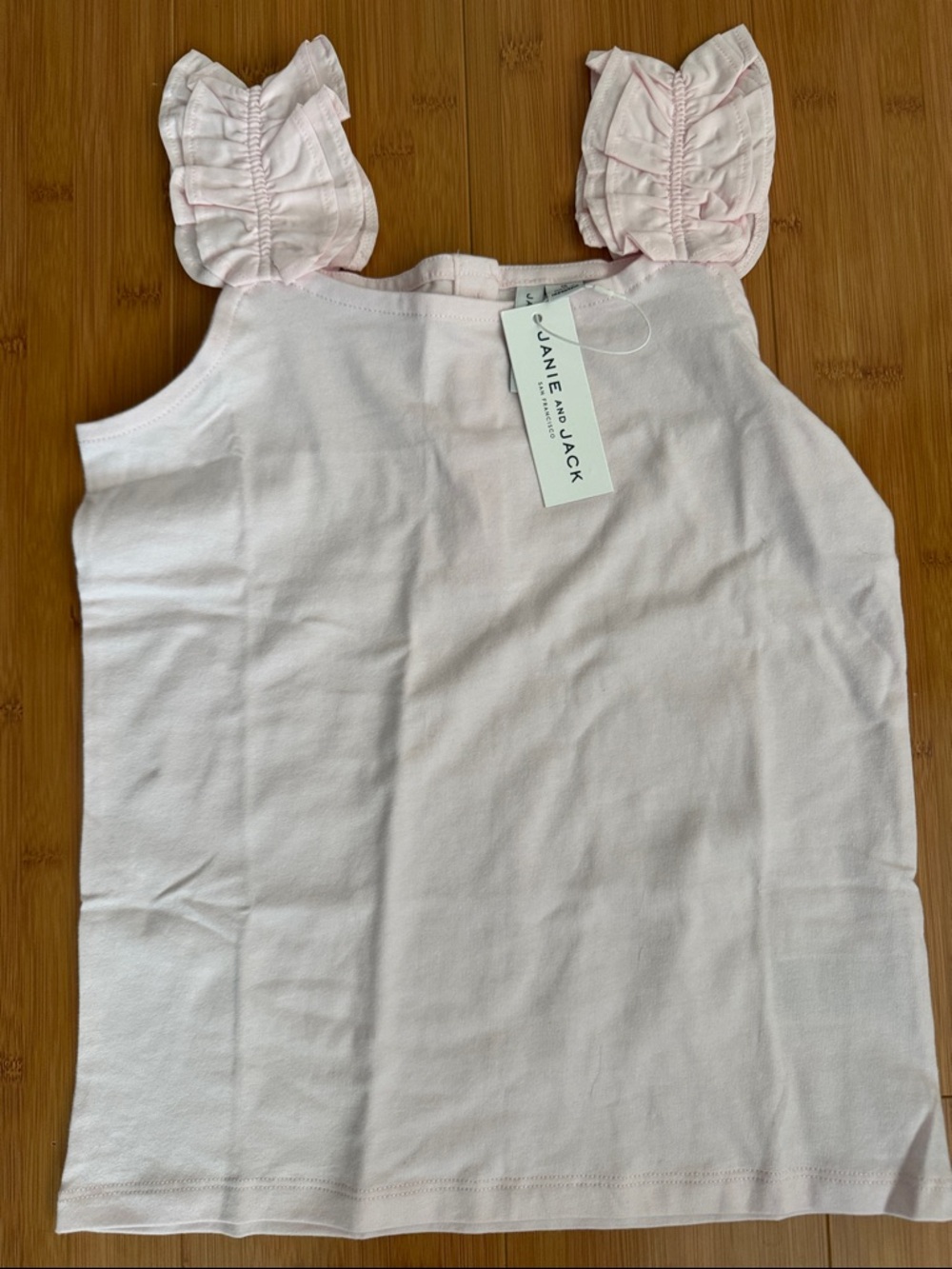 Janie and Jack Pale Pink Ruffle Strap Tank Top